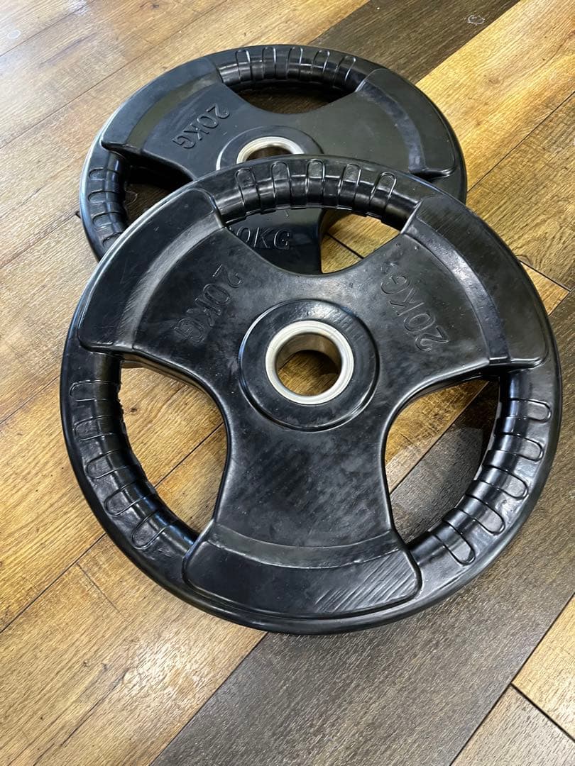 Φ 50mm 3グリップ ラバープレート 20kg×2枚セット