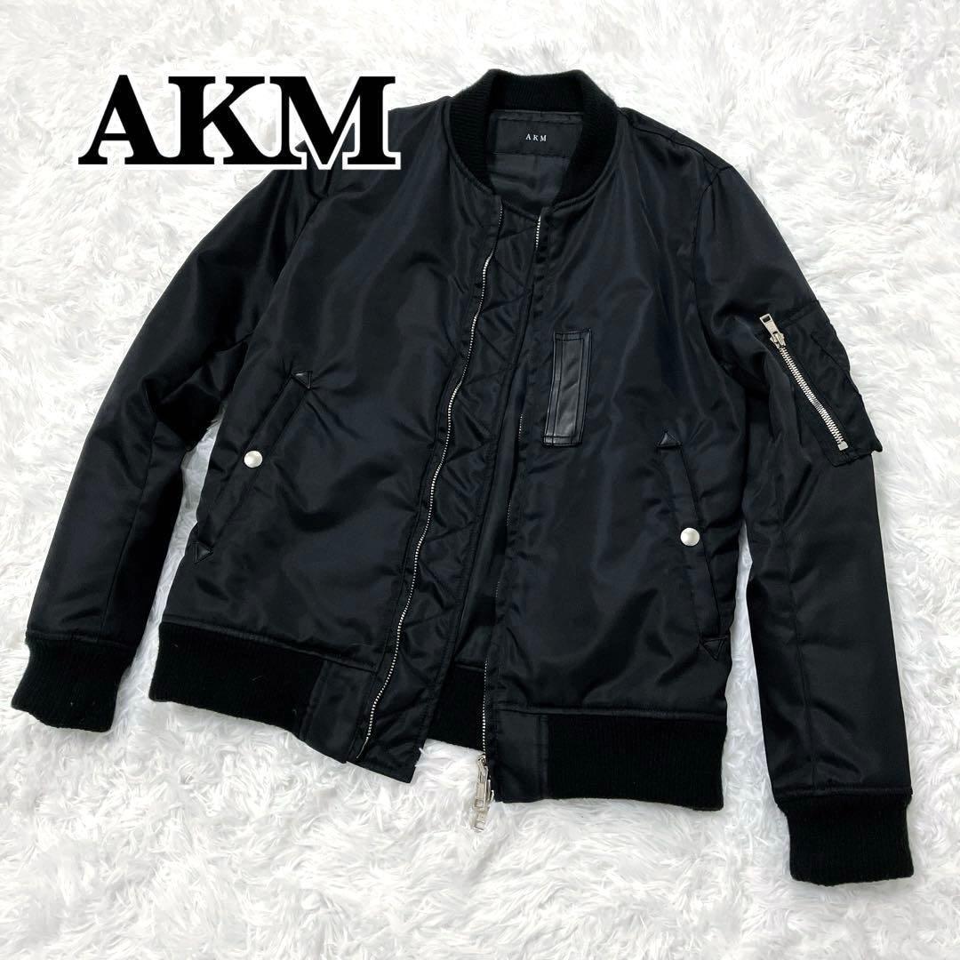 最終特価‼️　美品✨　AKM MA-1 ブルゾン　ヘビーナイロン　カシミヤ　M 黒