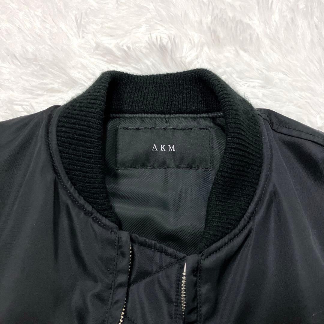 最終特価‼️　美品✨　AKM MA-1 ブルゾン　ヘビーナイロン　カシミヤ　M 黒