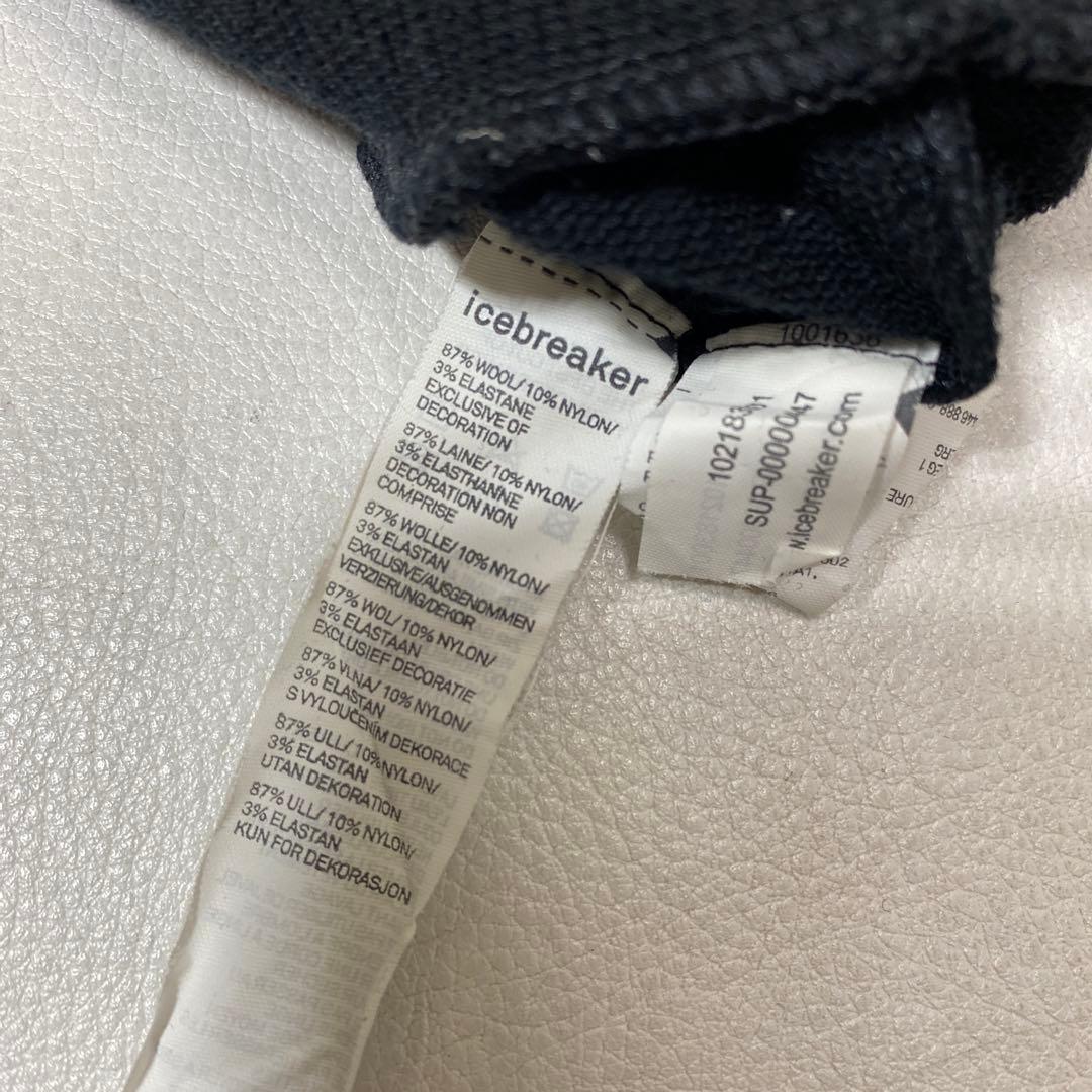 icebreaker メリノウール ジップアップ パーカー 黒