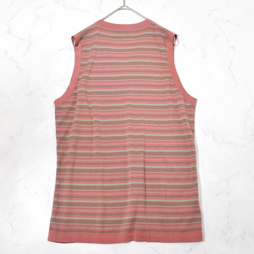 未使用 イタリア製 エルメス HERMES ボーダー Vネック カットソー M