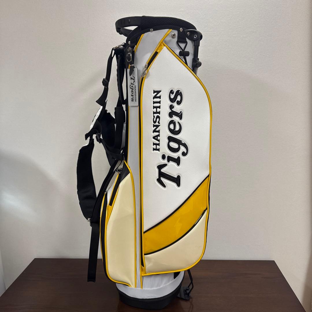 阪神　タイガース　 キャディバッグ ホワイト/イエロー　ゴルフバッグ