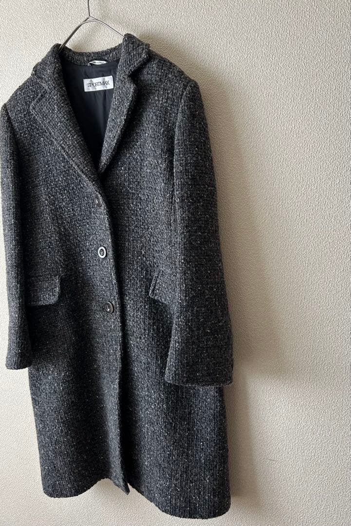 美品✨SPORTMAX イタリア製　ツイード　ロングコート マックスマーラ　40