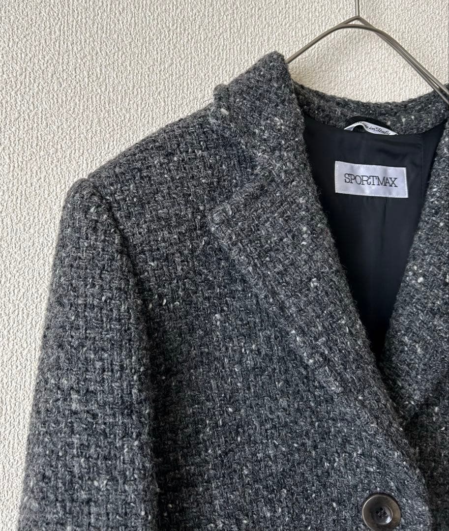 美品✨SPORTMAX イタリア製　ツイード　ロングコート マックスマーラ　40