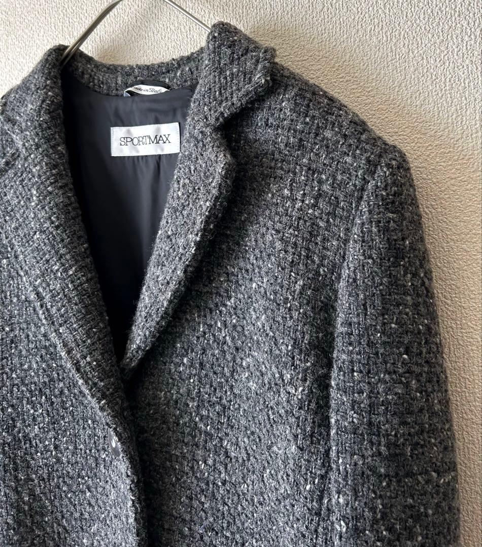 美品✨SPORTMAX イタリア製　ツイード　ロングコート マックスマーラ　40