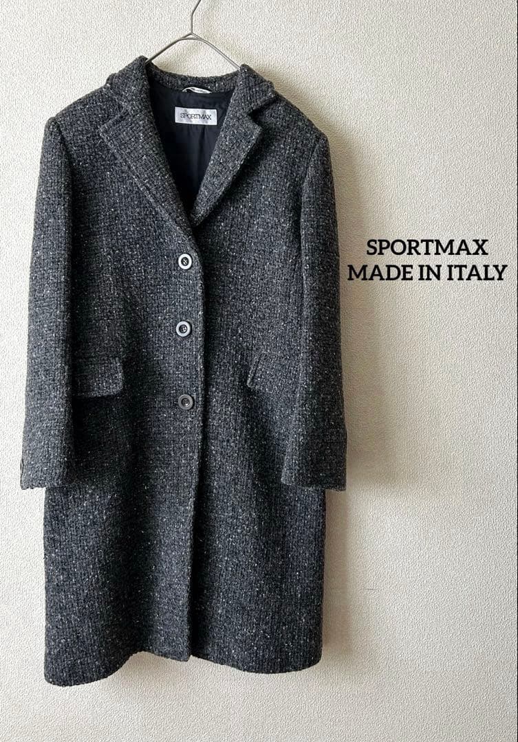 美品✨SPORTMAX イタリア製　ツイード　ロングコート マックスマーラ　40