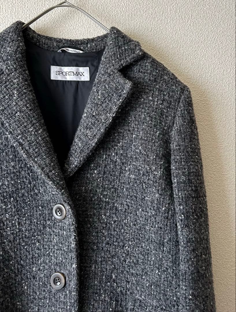 美品✨SPORTMAX イタリア製　ツイード　ロングコート マックスマーラ　40