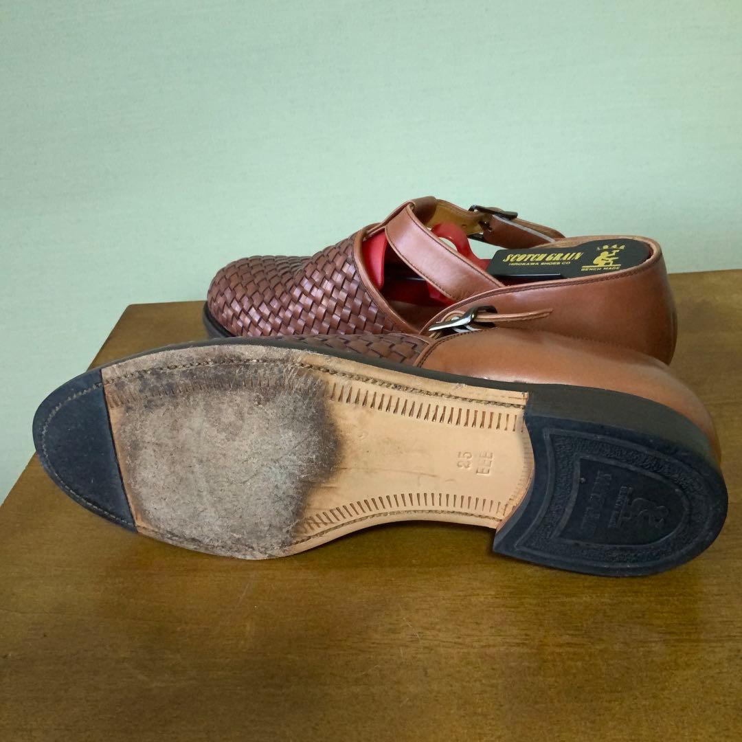 SCOTCH GRAINスコッチグレイン イントレチャート レザーサンダル　25