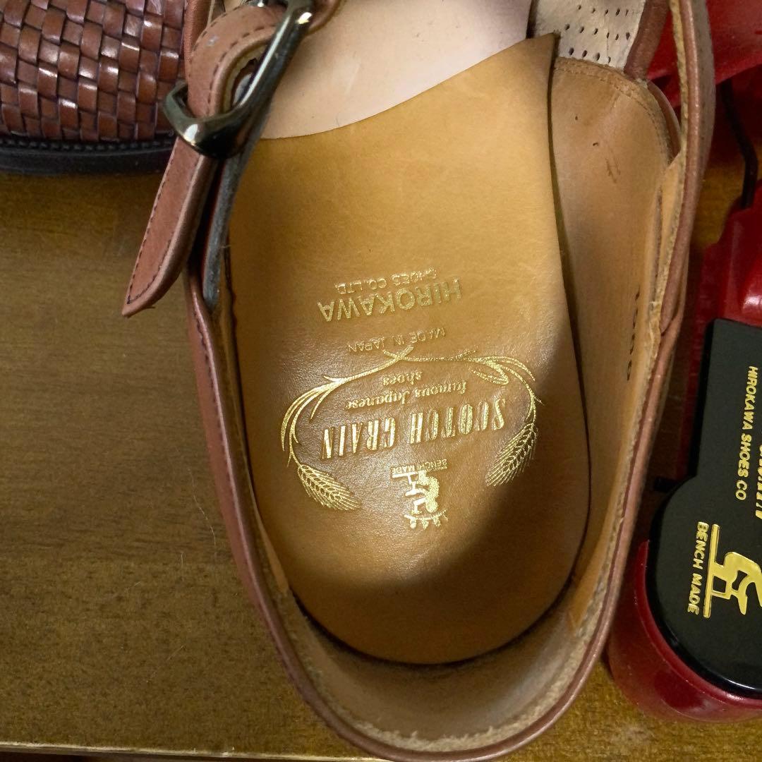 SCOTCH GRAINスコッチグレイン イントレチャート レザーサンダル　25