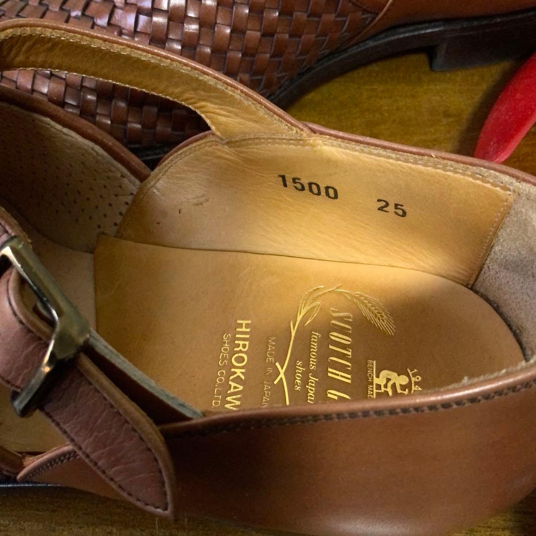 SCOTCH GRAINスコッチグレイン イントレチャート レザーサンダル　25