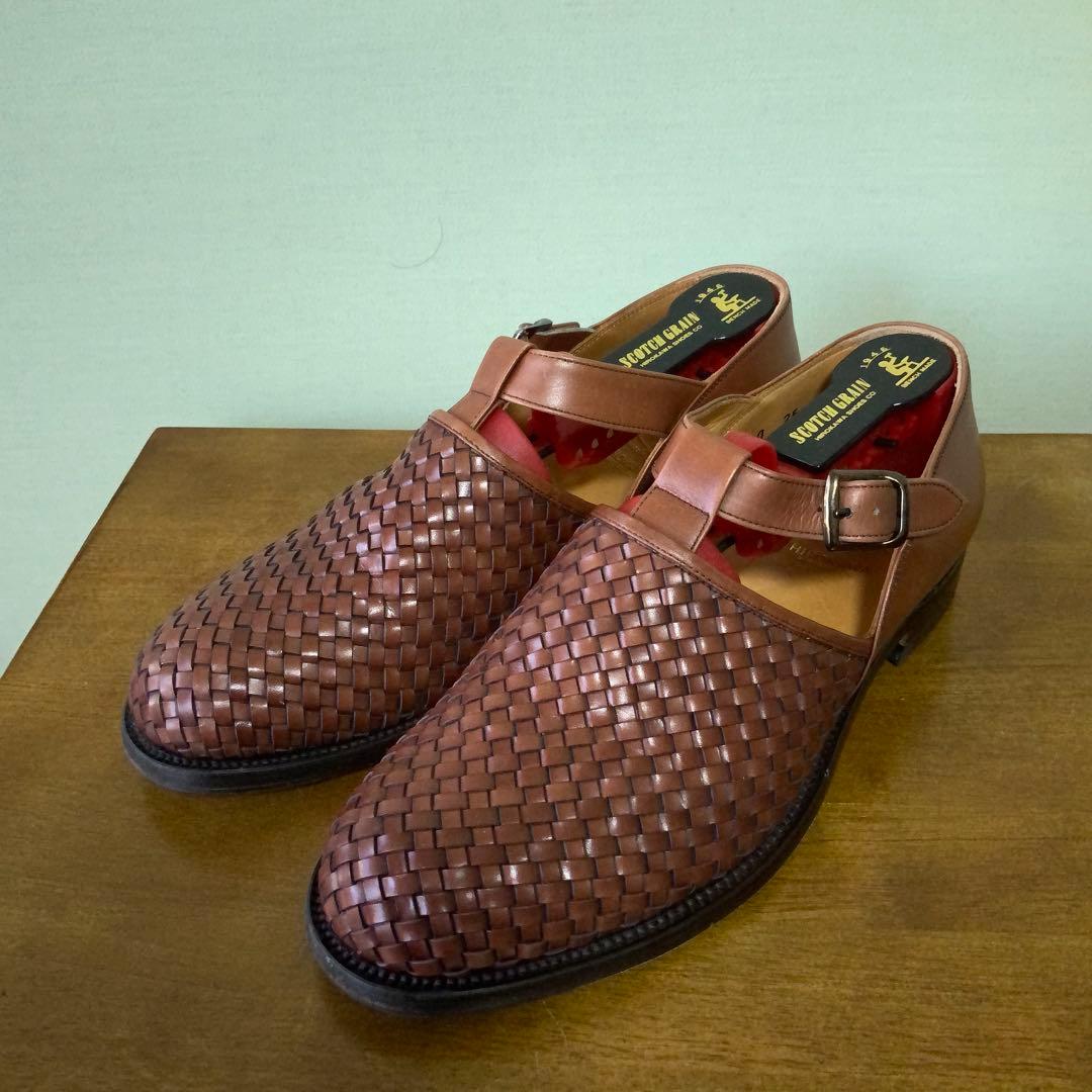 SCOTCH GRAINスコッチグレイン イントレチャート レザーサンダル　25