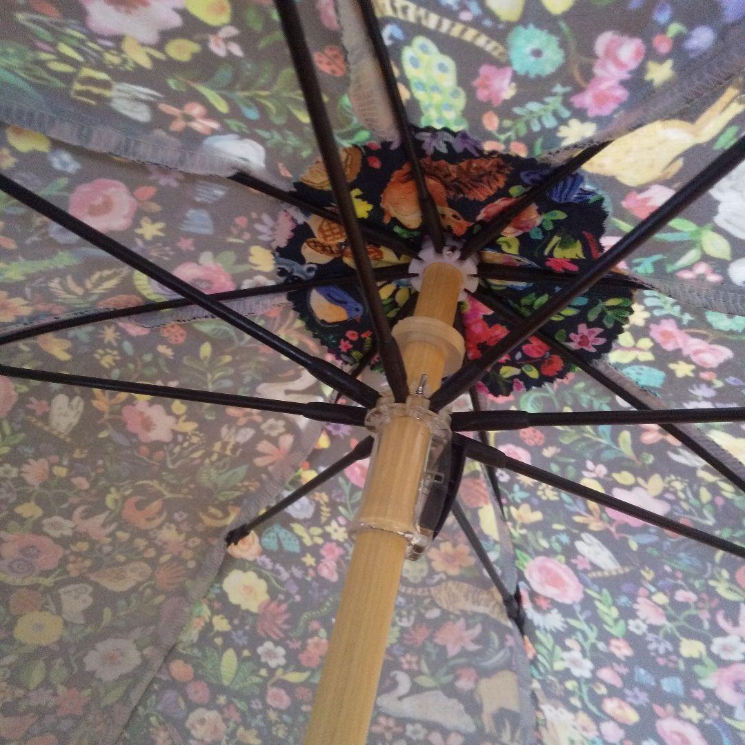 海外ビンテージ布　花、動物プリントの日傘　Nuts
