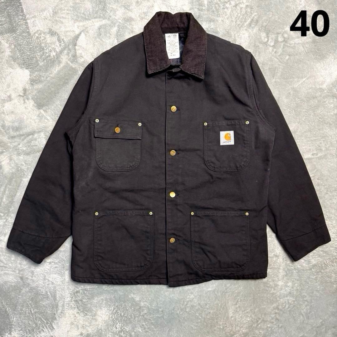 【ミント】90s USA製 carhartt ミシガンチョアコート ブラック