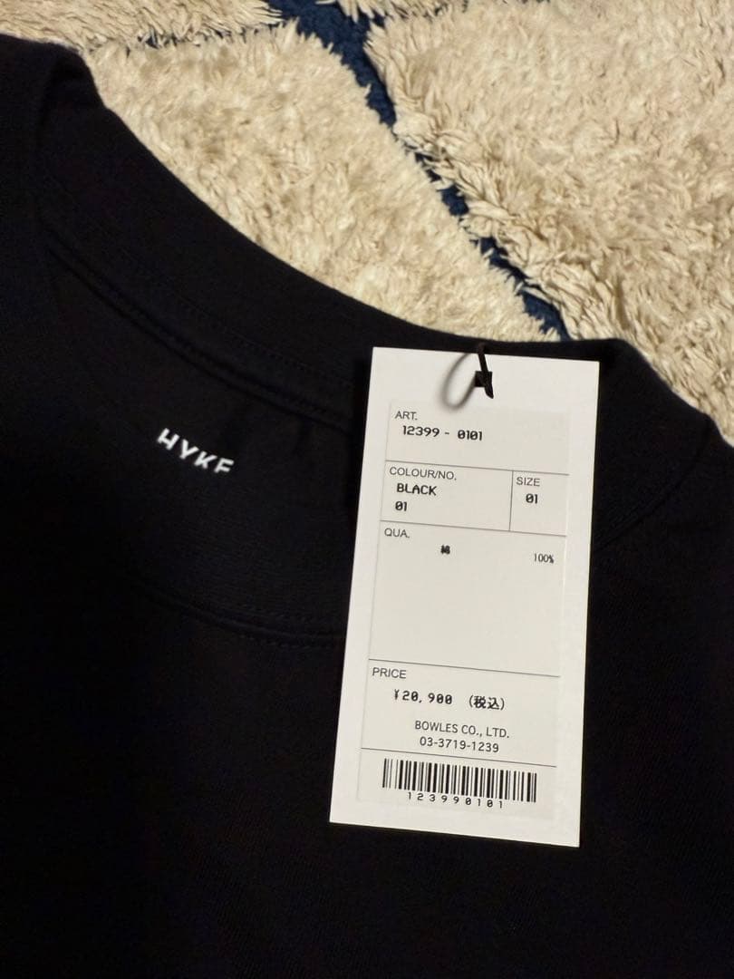 HYKE ブラック 長袖カットソー 01