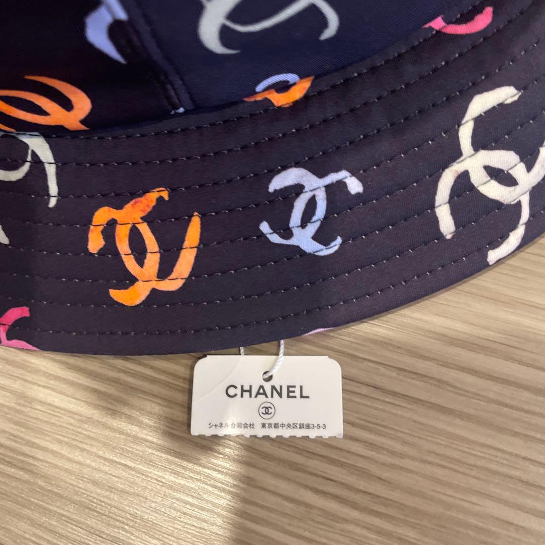 【新品未使用】CHANEL ココマーク総柄　バケットハット　ポリアミド　Ｌサイズ