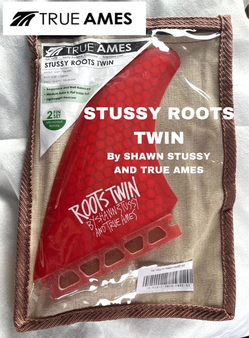 TRUE AMES STUSSY ROOTS TWIN TINTRED Sフィン