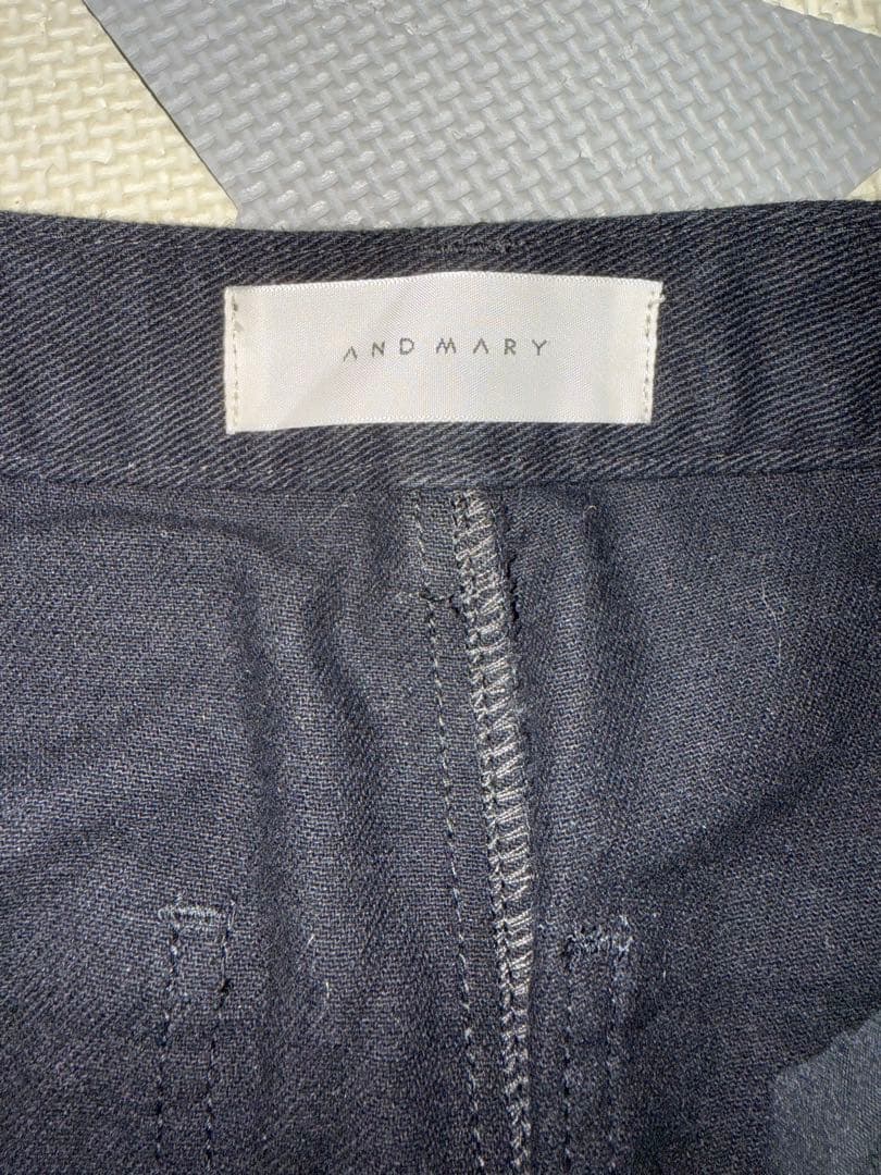 ANDMARY Heart point cargo pants ブラック