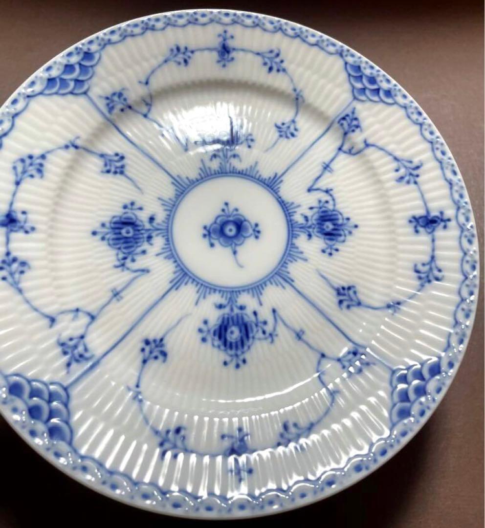 専用◇ロイヤルコペンハーゲンブルーフルーテッドハーフレースプレート19cm未使用