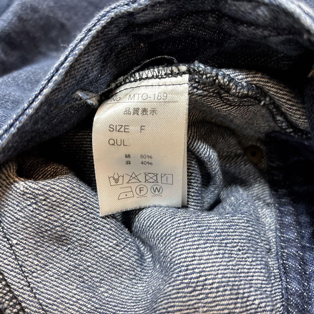 美品＊&yarn コットンリネン デニム ジャンプスーツ　オールインワン　長袖