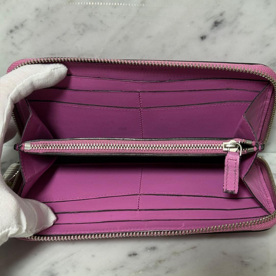 BVLGARI ブルガリ 長財布 本革 ピンク セルペンティ ラウンドジップ