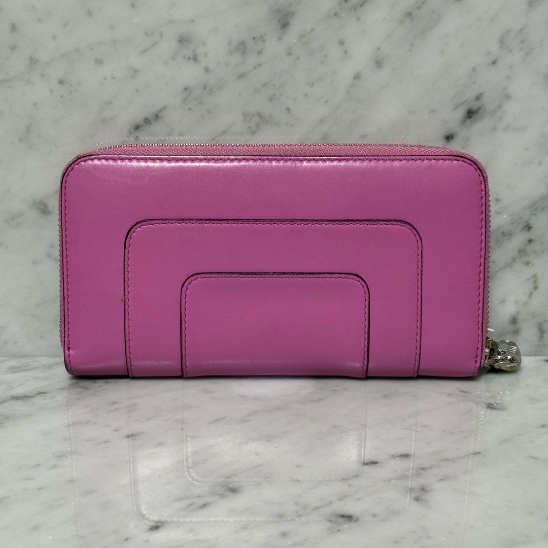 BVLGARI ブルガリ 長財布 本革 ピンク セルペンティ ラウンドジップ