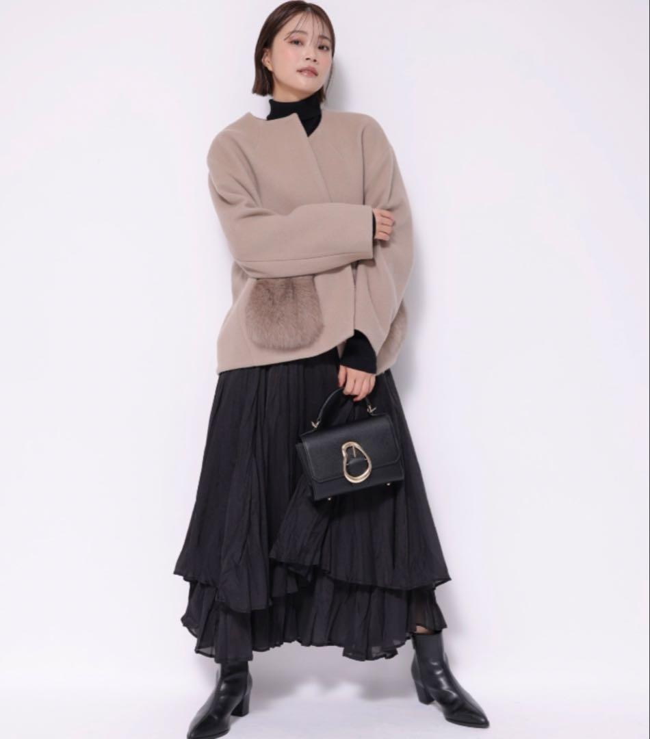 Apuweiser-riche 2WAYポケファーノーカラーコート　キャメル　1