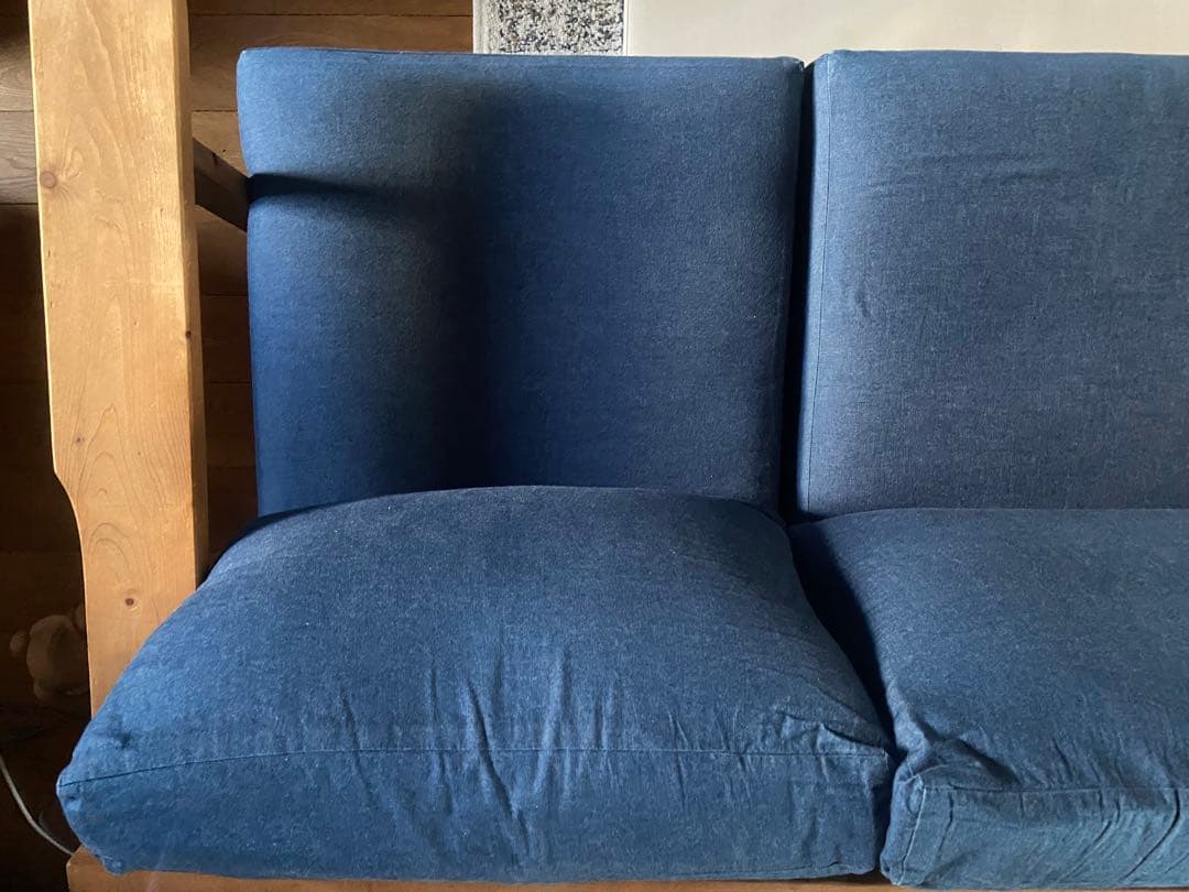 【値下げ】2人掛けソファ　無垢材　サダモクデザイン　ヴィンテージ