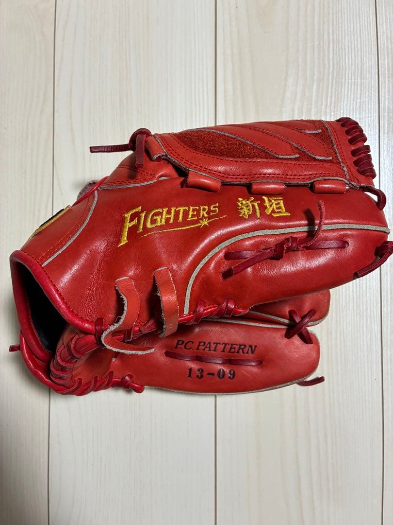 プロ選手支給品　ZETT FIGHTERS 硬式グローブ 13-09 レッド