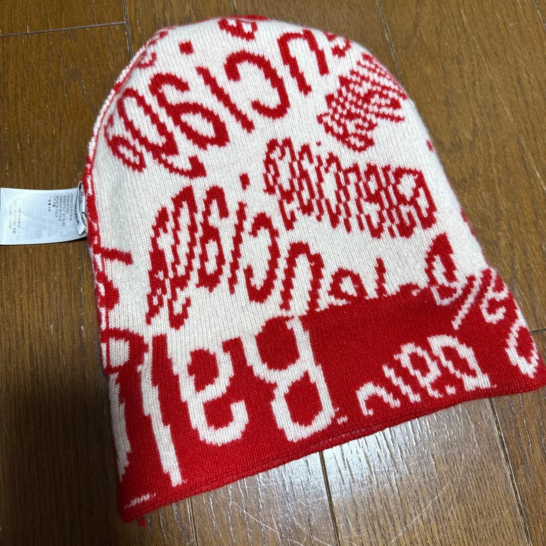 値下げ　BALENCIAGA バレンシアガ ニット帽 レッド ロゴ