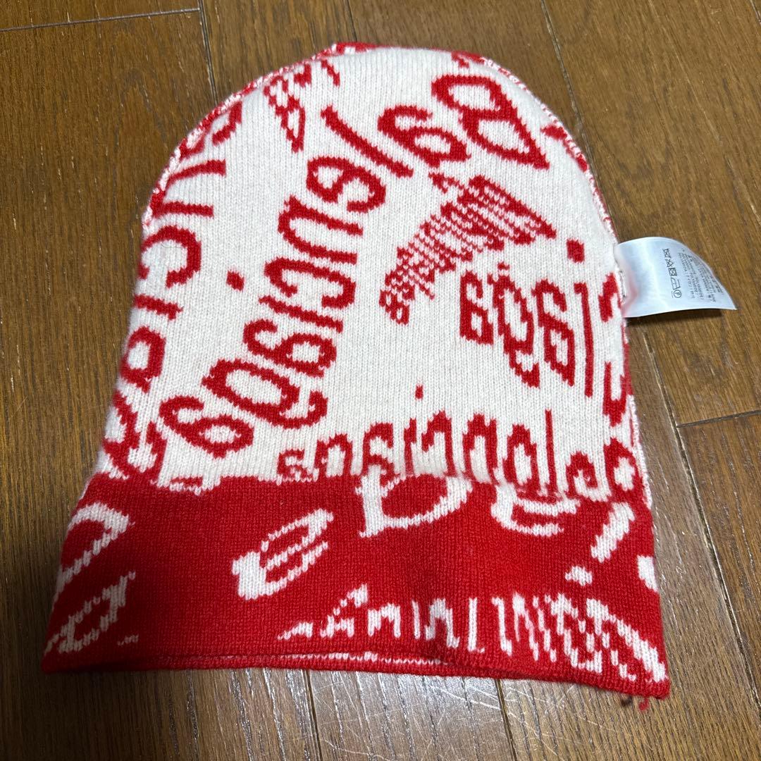 値下げ　BALENCIAGA バレンシアガ ニット帽 レッド ロゴ