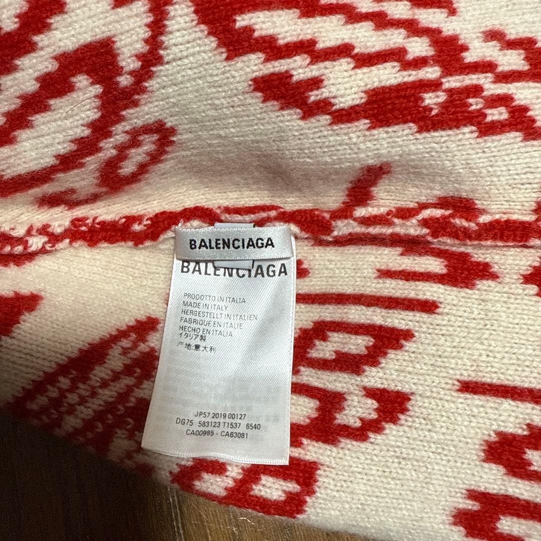 値下げ　BALENCIAGA バレンシアガ ニット帽 レッド ロゴ