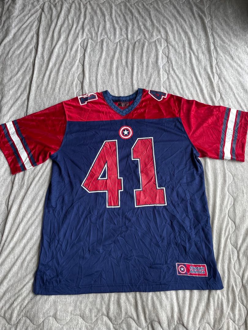 marvel キャプテンアメリカ　ユニフォーム・ゲームシャツ・アメフトシャツXL