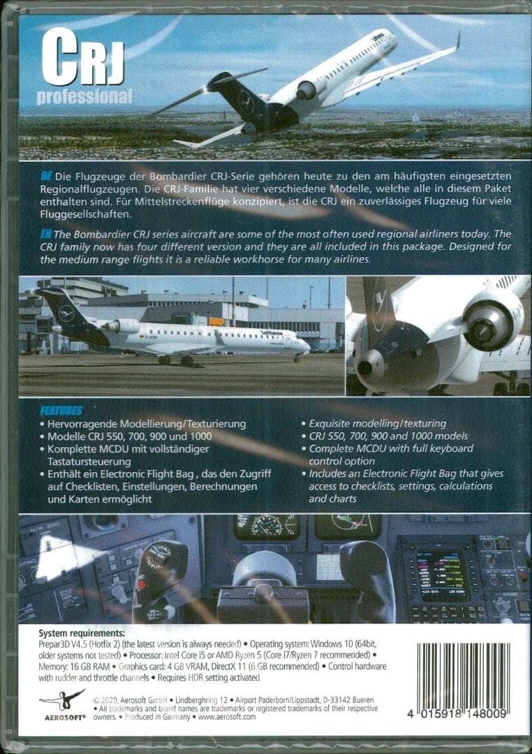 新品 CRJ professional(P3D V4.5+) アドオンソフト