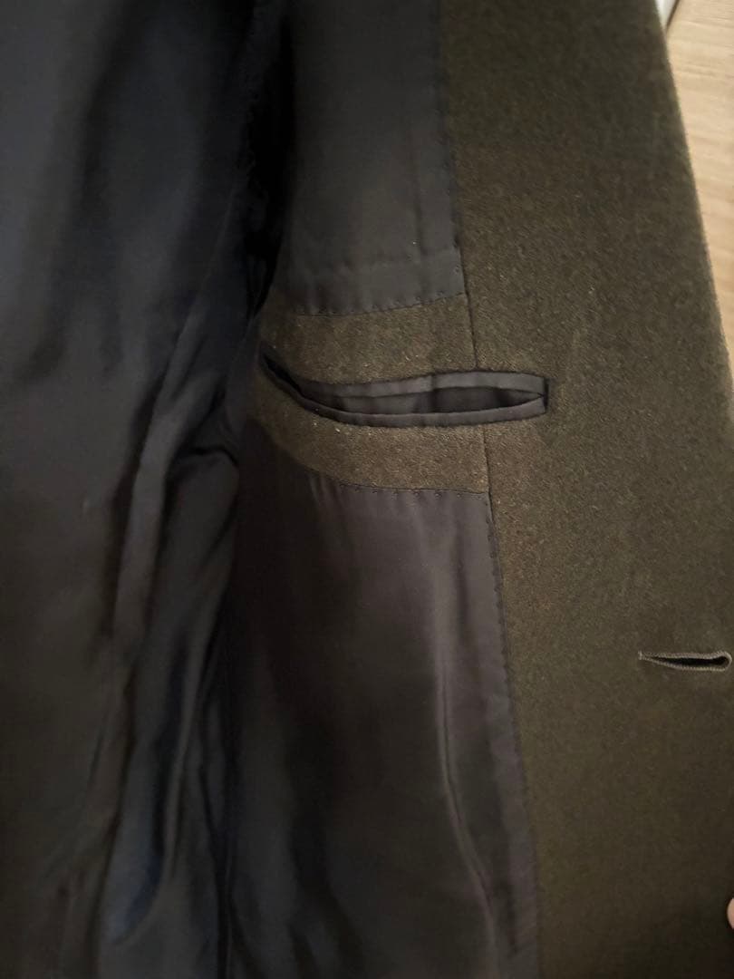 お値下げ中【HYKE】 チェスターコート　カーキ　ウール　サイズ1