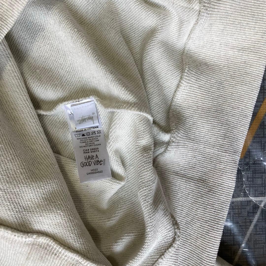 STUSSY 8ボールロゴ ジップアップパーカー グレー