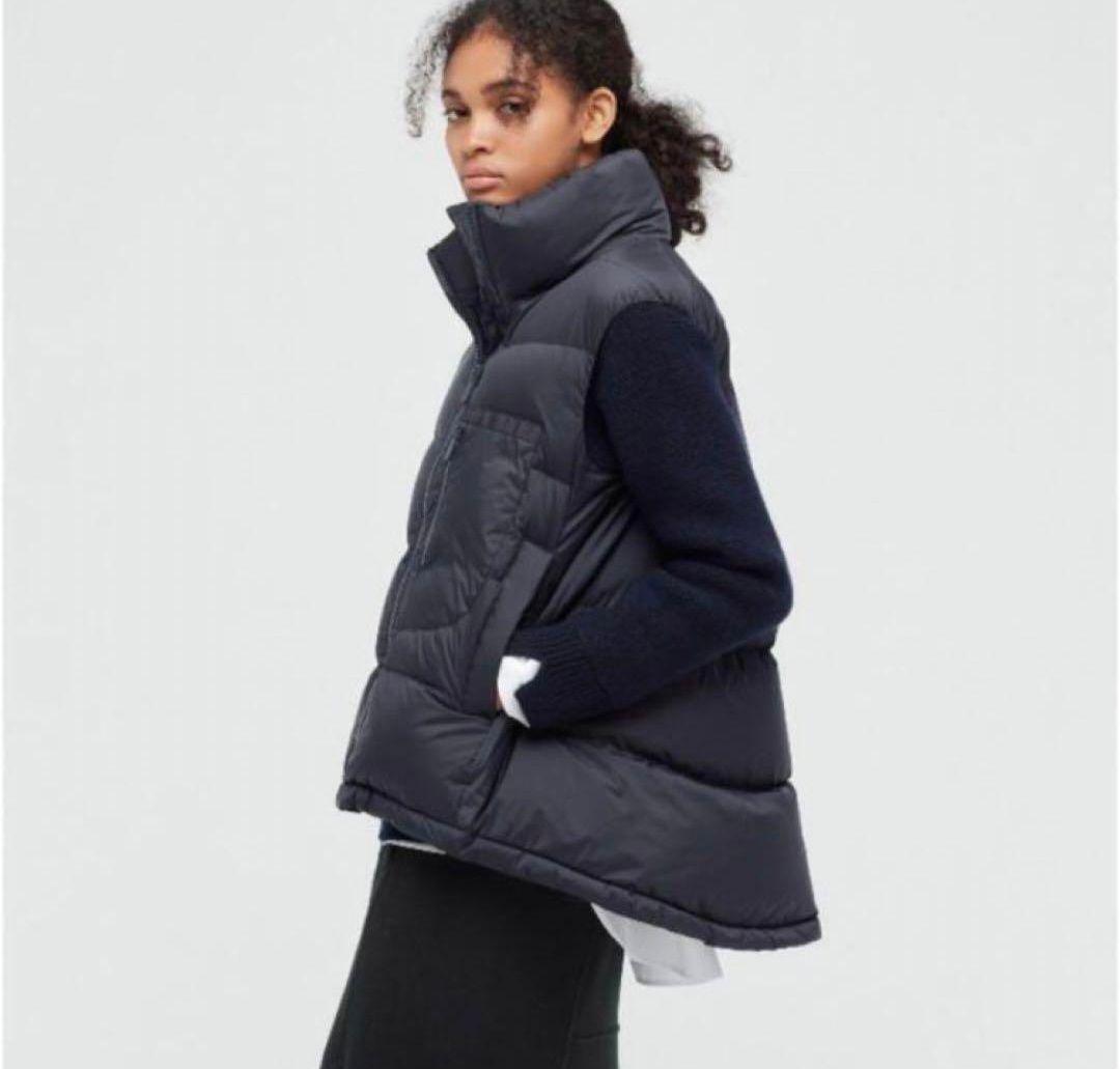 【新品タグ付き】ユニクロ　+J 　ダウンボリュームベスト　Ｓ　ネイビー