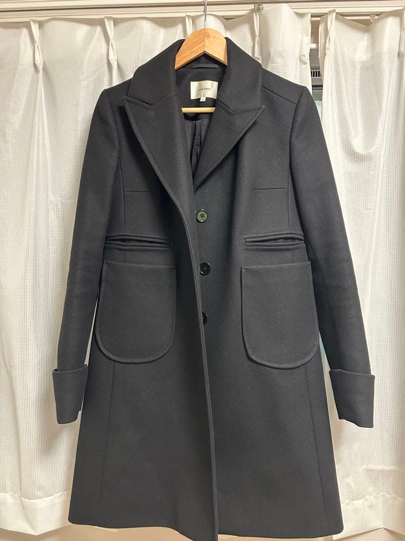carven ウール　コート　チェスターコート　Mサイズ　ブラック