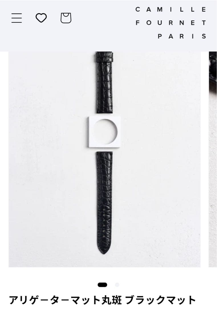 カミーユフォルネ 時計ベルト18/16mmアリゲータ ーブラック国内正規品