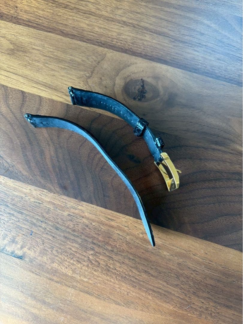 カミーユフォルネ 時計ベルト18/16mmアリゲータ ーブラック国内正規品