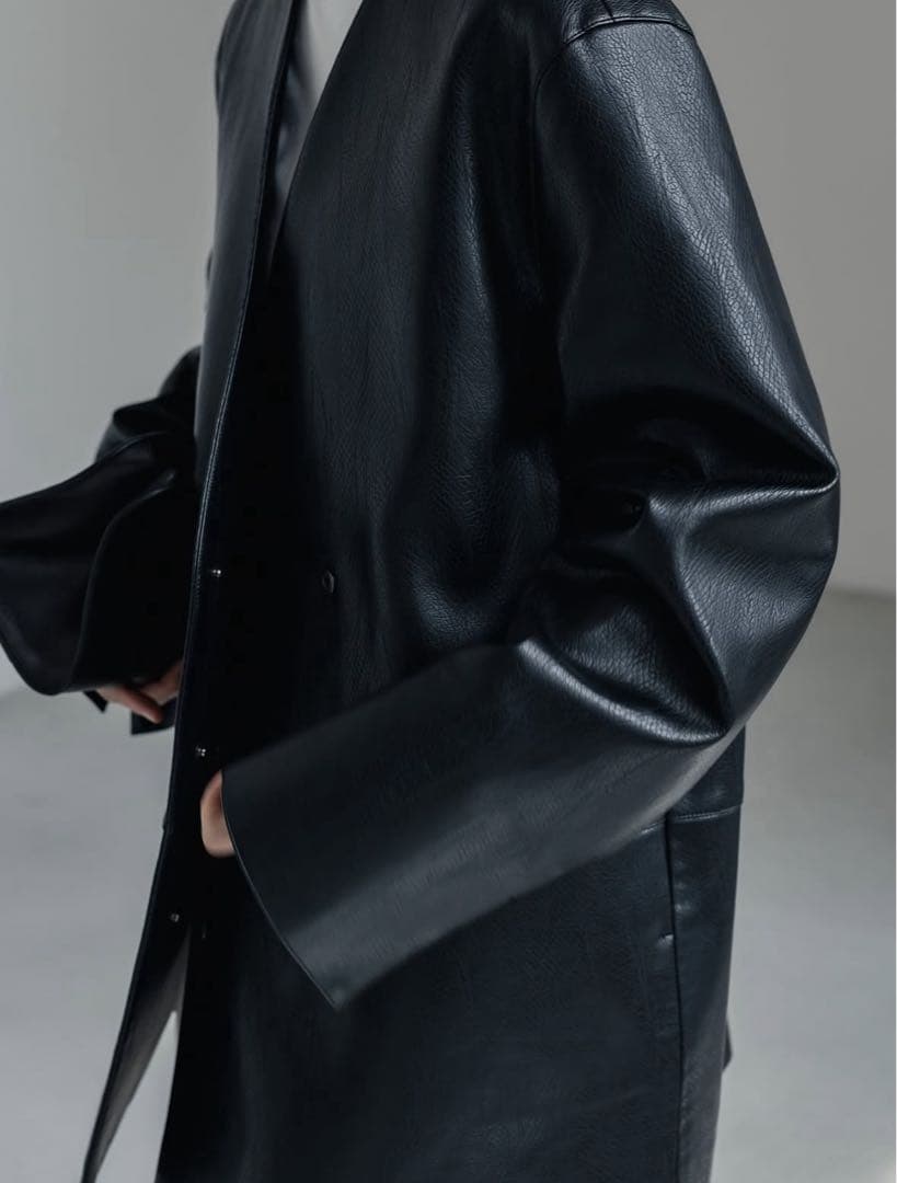 NEAU Collarless Leather Jacket サイズ1