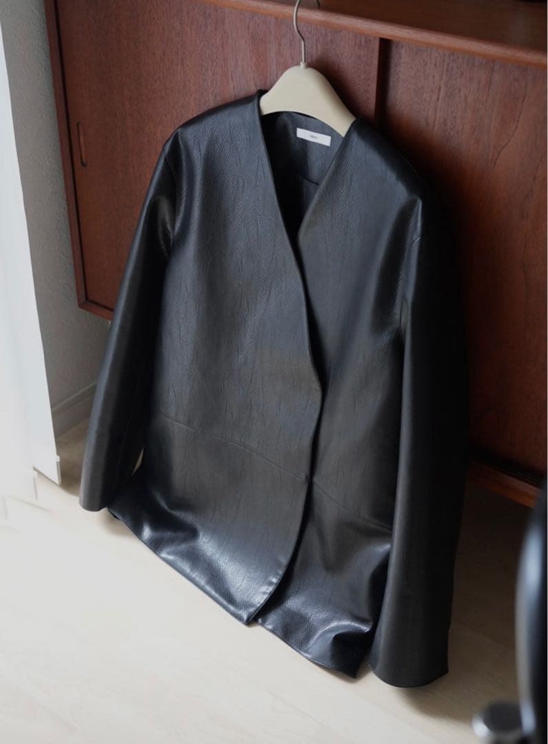 NEAU Collarless Leather Jacket サイズ1