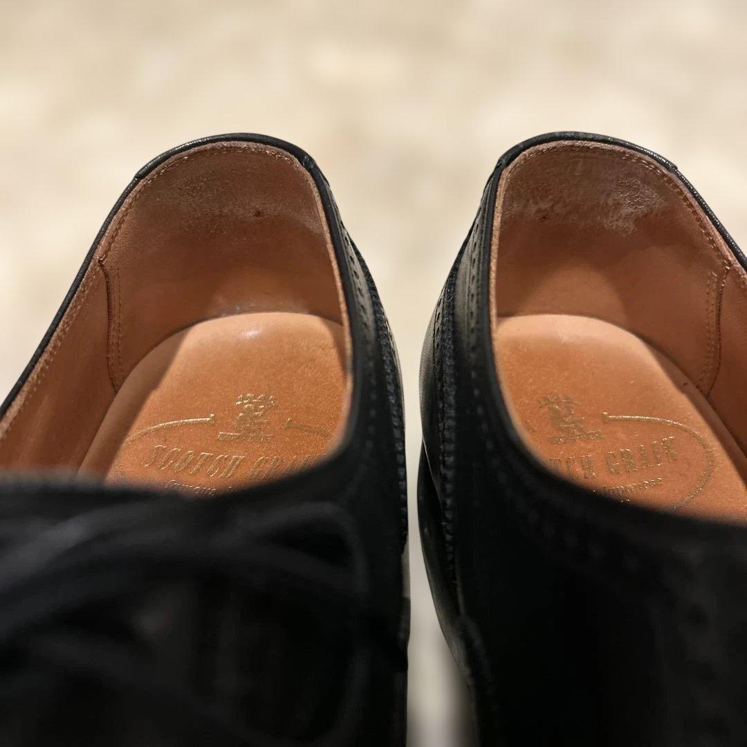 ブラックレザー ストレートチップシューズ