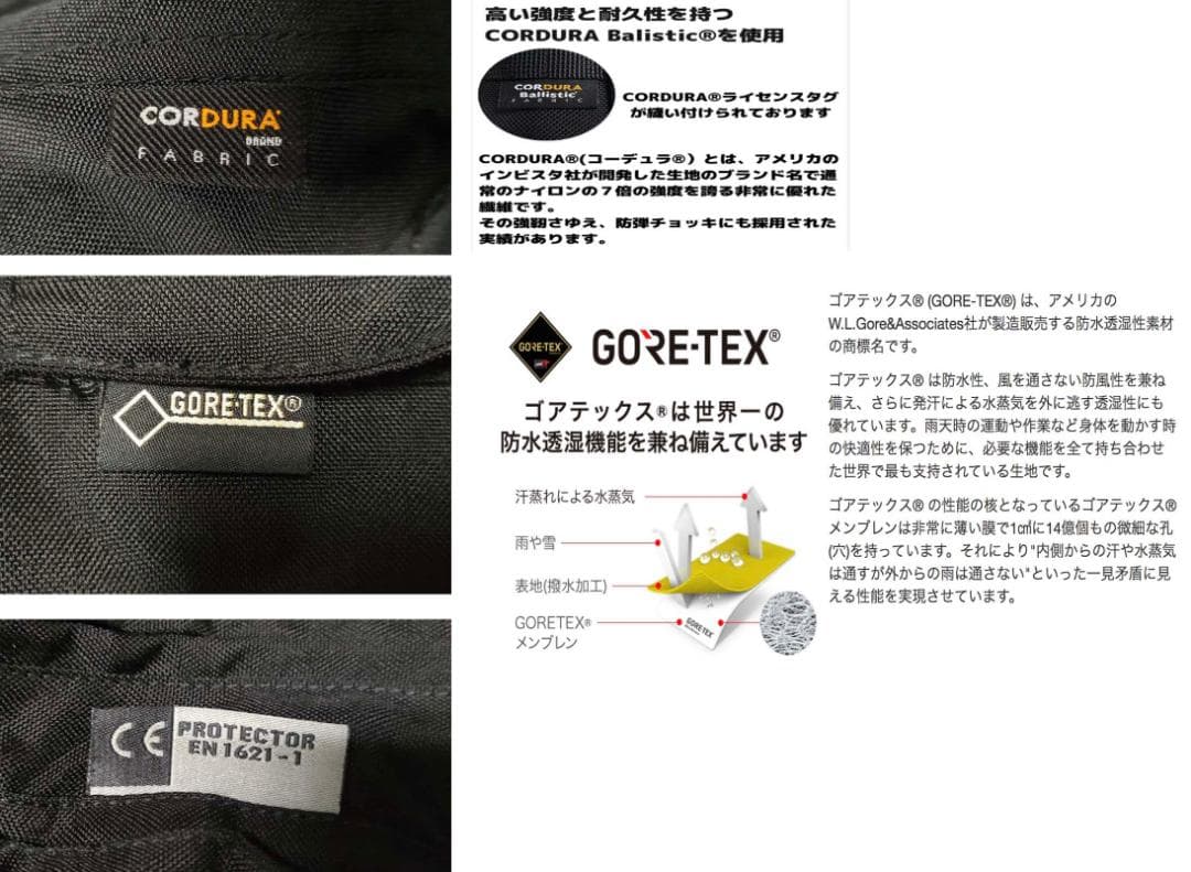 美品 コミネ 防水ライディングジャケット 黒 ゴアテックス ウィンタージャケット