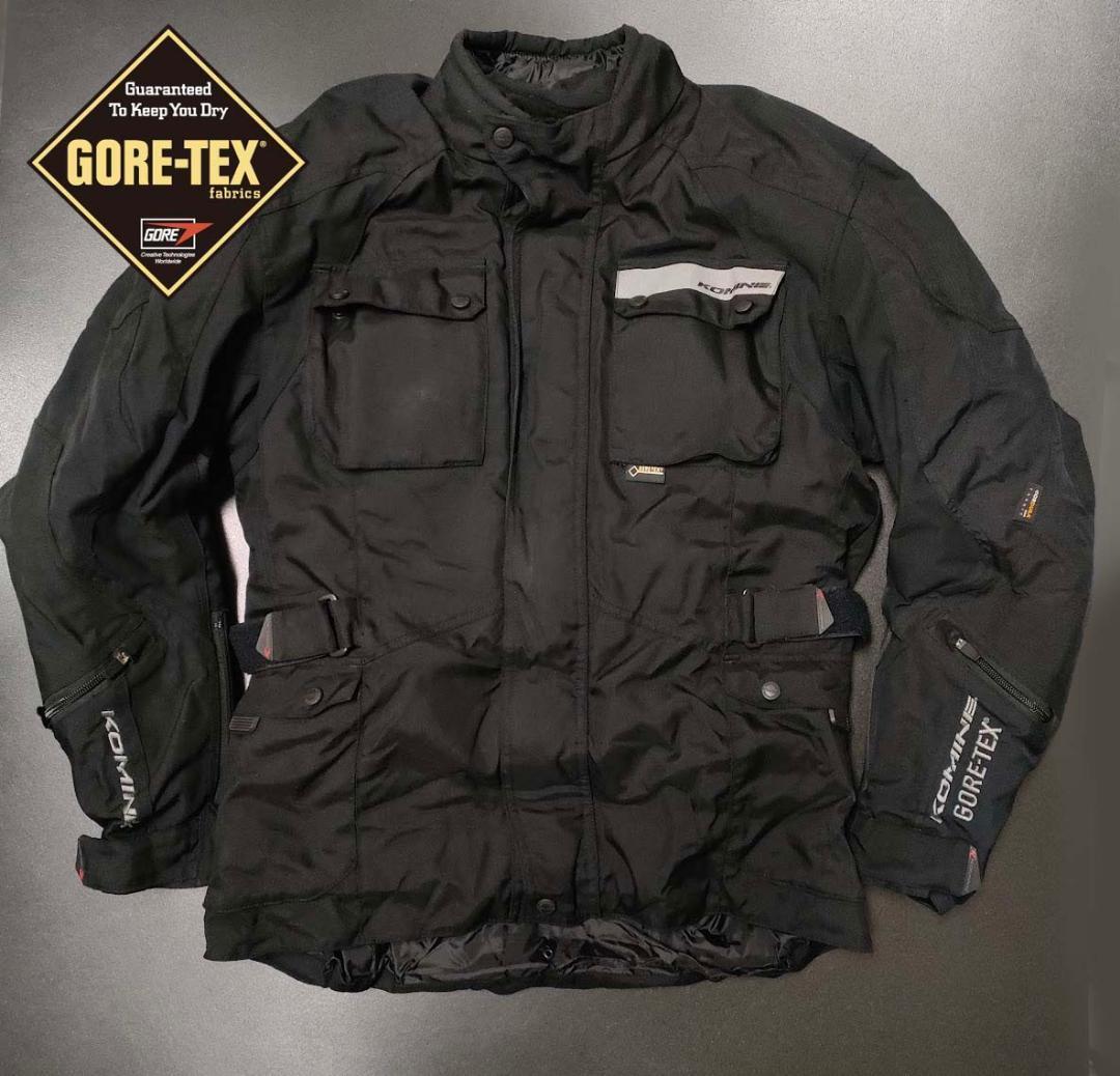 美品 コミネ 防水ライディングジャケット 黒 ゴアテックス ウィンタージャケット