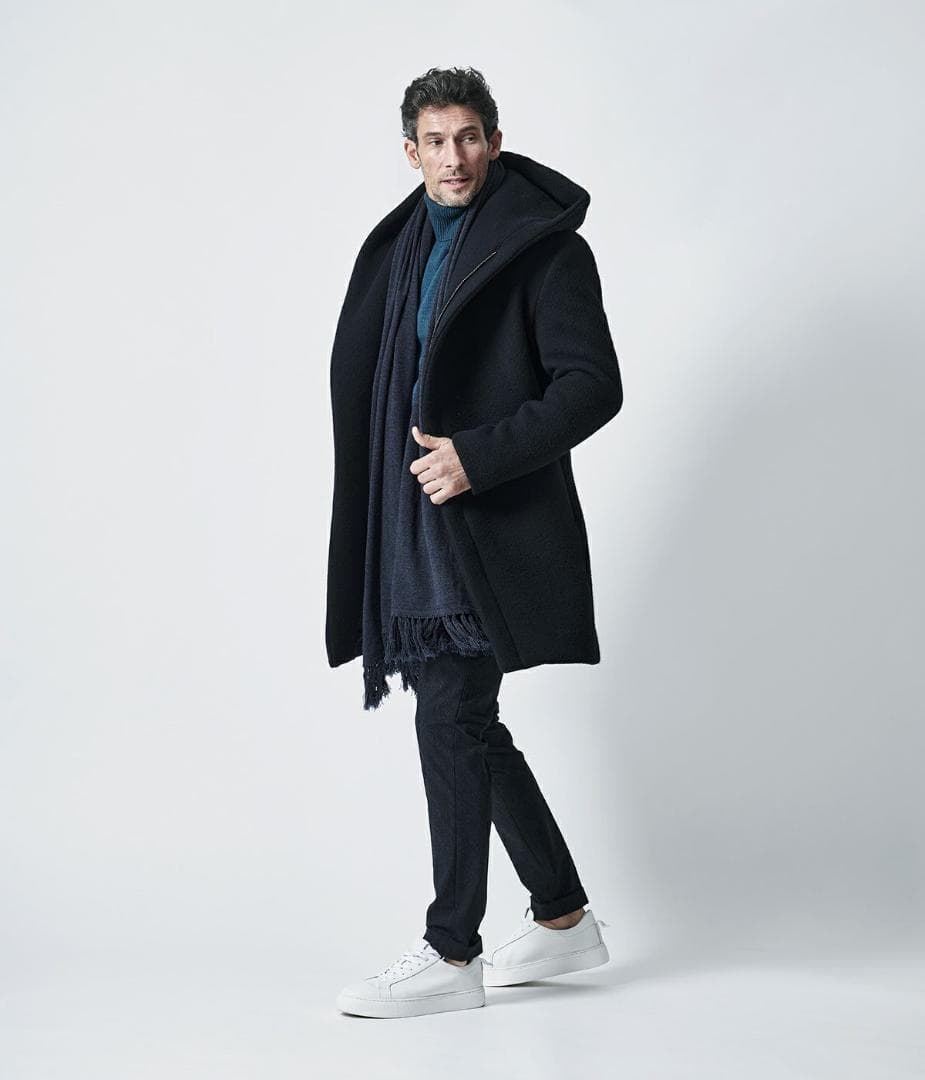 美品☆定価14.3万円 ジュンハシモト　希少カシミヤラップコート　サイズ２（S）