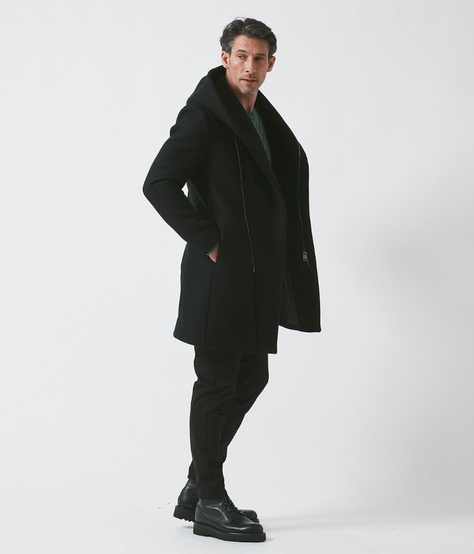 美品☆定価14.3万円 ジュンハシモト　希少カシミヤラップコート　サイズ２（S）