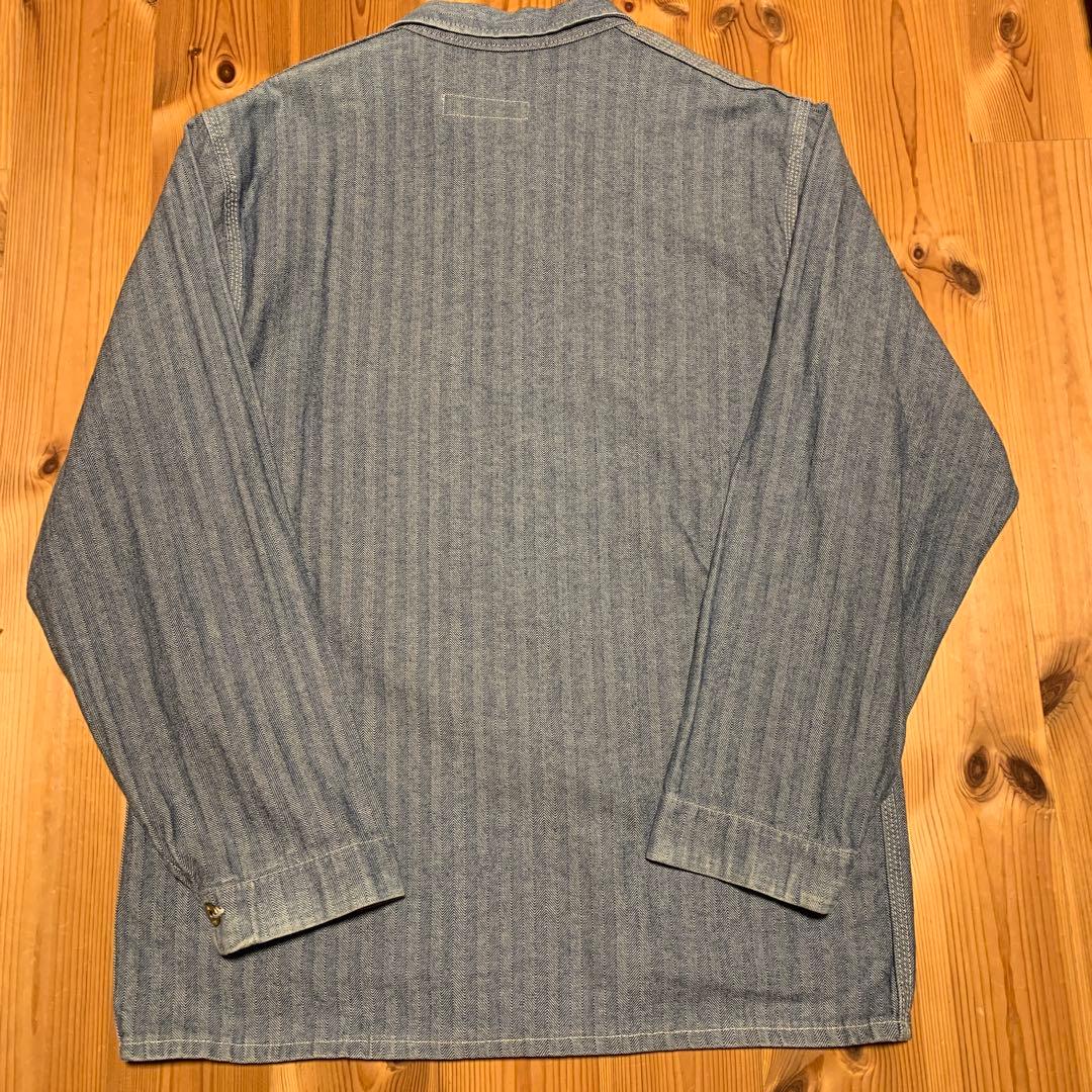 UNIVERSAL OVERALLヘリンボーンストライプデニムカバーオール 40