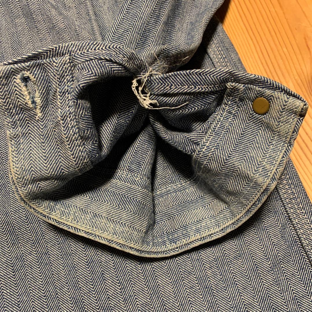 UNIVERSAL OVERALLヘリンボーンストライプデニムカバーオール 40