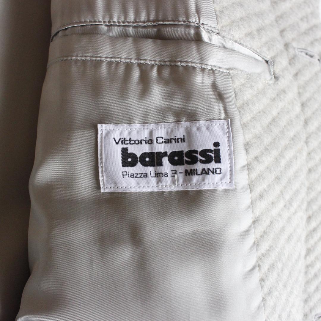 barassi ロングコート Lサイズ ウール スタンドカラー ライトグレー