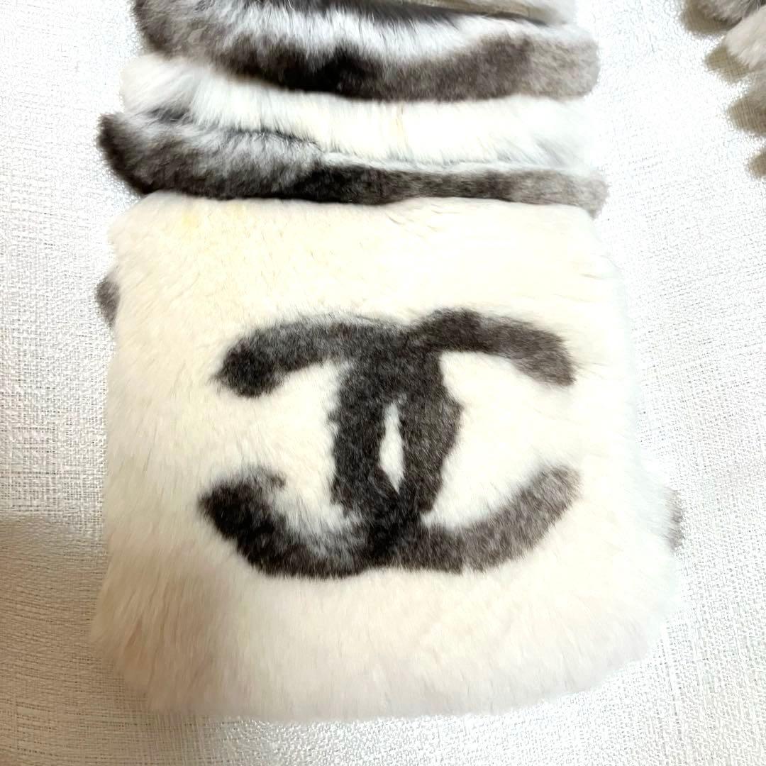 美品】CHANEL オリラグ マフラー ココマーク CC シャネル リアルファー